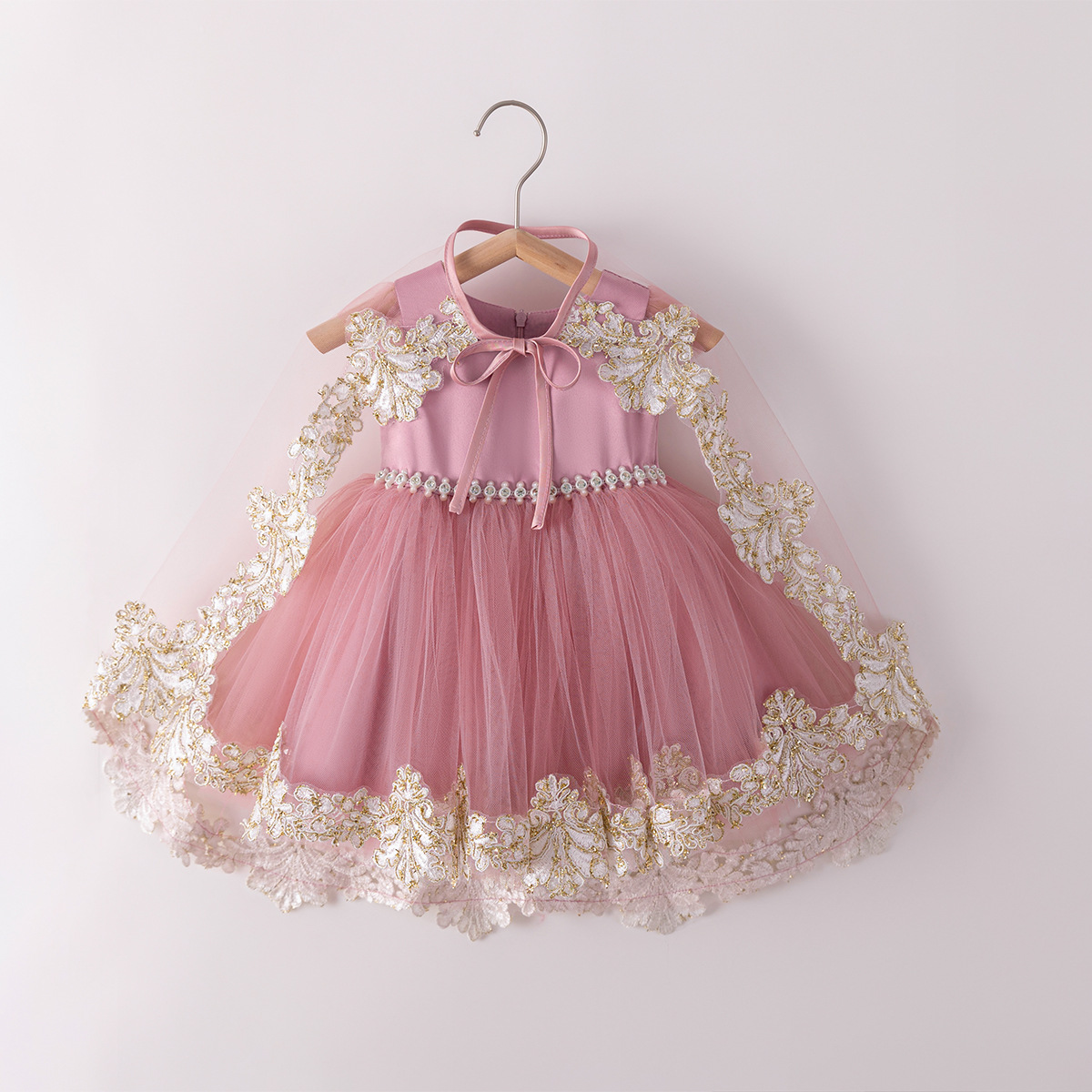 公主裙婴幼童披风花童婚纱小女孩走秀儿童晚礼服主持人钢琴演出服