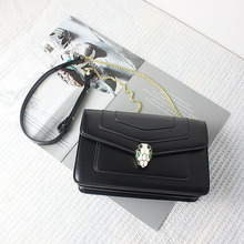 5新bvlgari宝格丽中号牛皮蛇头包单肩斜跨链条包女包公价26300