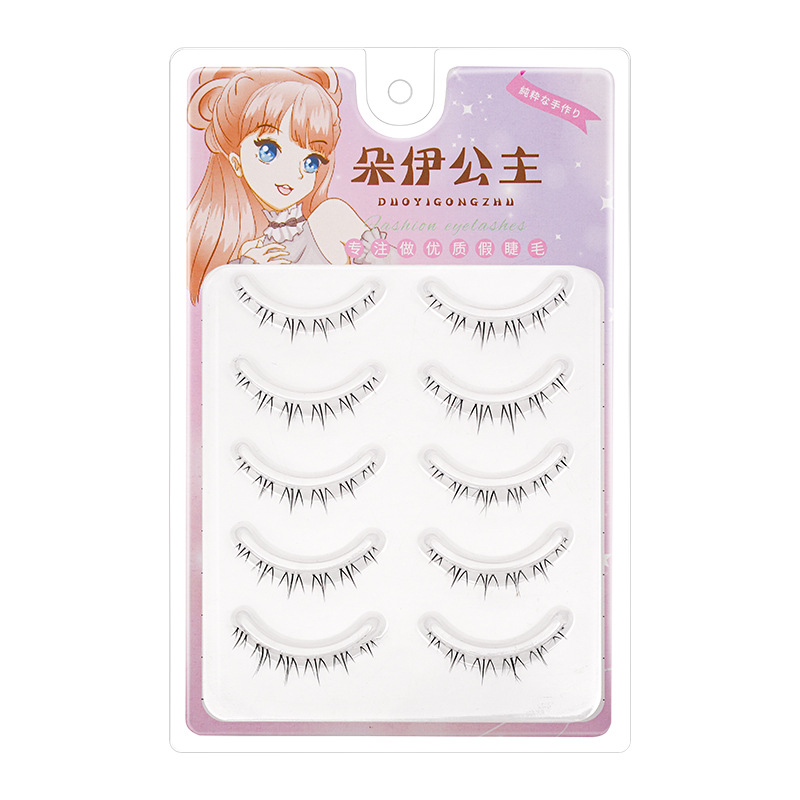 Princess Duoyi Small Flame Eyelashes Small Crescent False Eyelashes Sheer Root Whole Little Devil False Eyelashes Self-Made