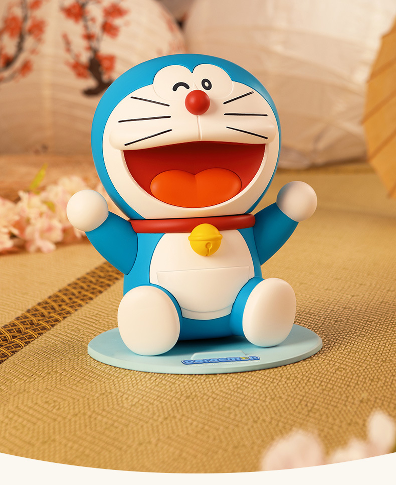 哆啦a梦大公仔支架桌面q萌机器猫直播追剧网课卡通摆件装饰