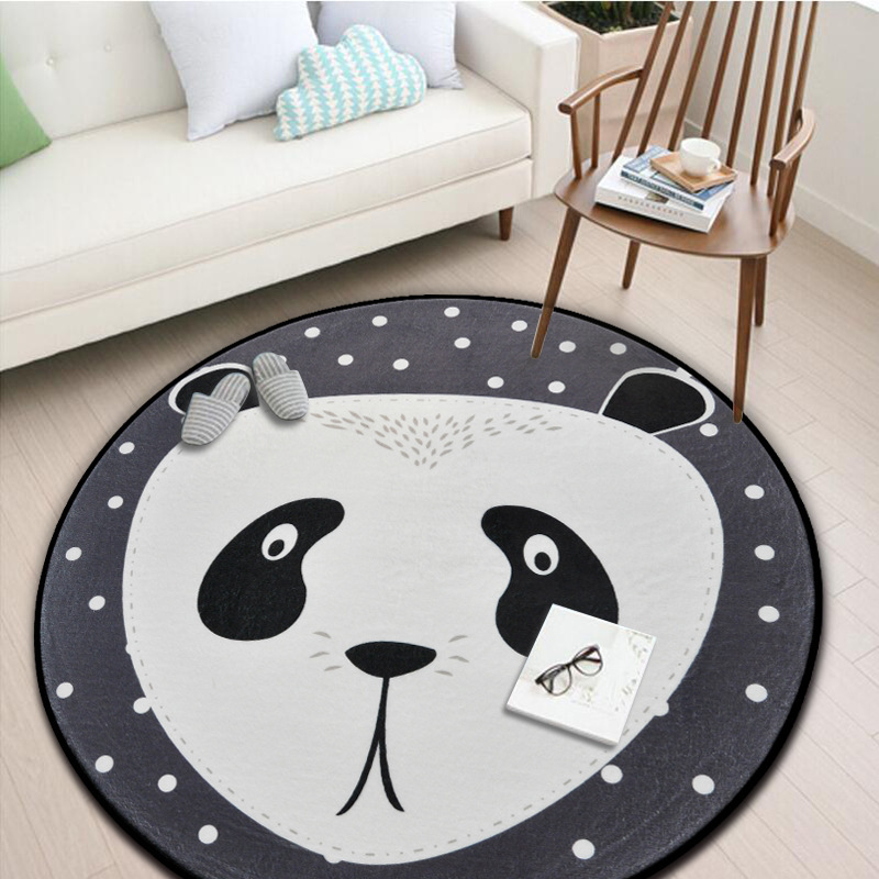 Dots on White Background Animal round Carpet Bedroom Living Room End Table Hanging Basket Garden Blanket Room Computer Chair Cushion