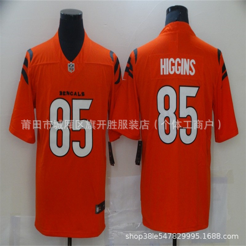 nfl辛辛那提猛虎cincinnati bengals橄榄球服85号tee higgins球衣