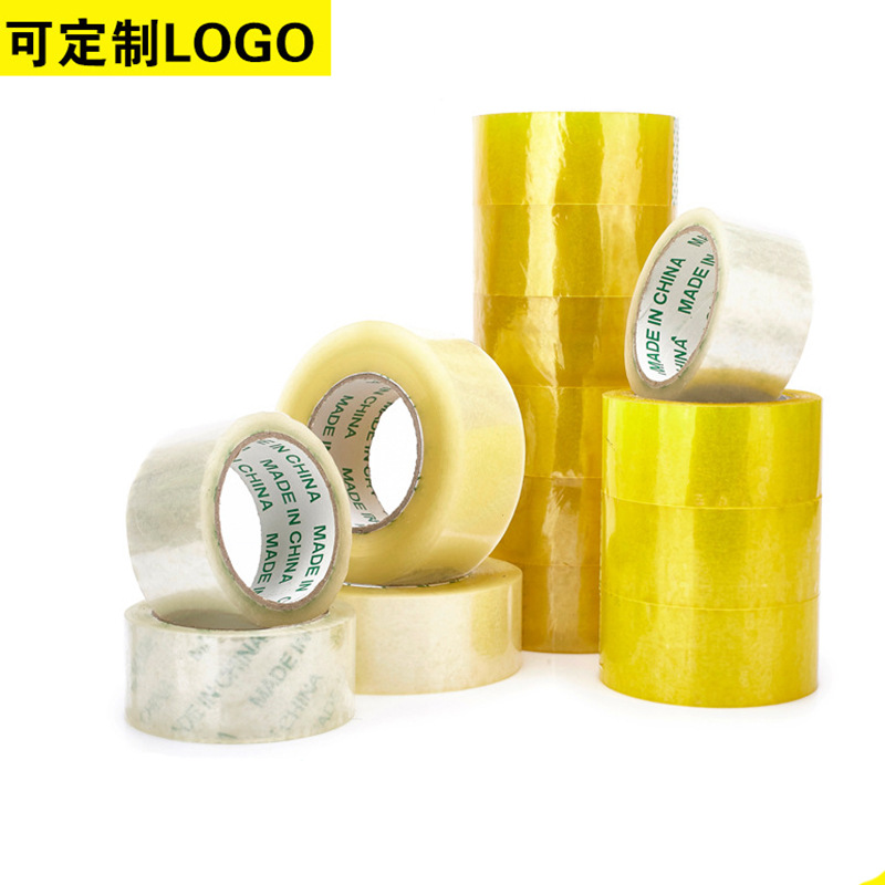 Transparent Packing Sealing Tape Strong Adhesive Wide Express Logistics Packaging Yellow Tape Factory Wholesale Bopp Tape