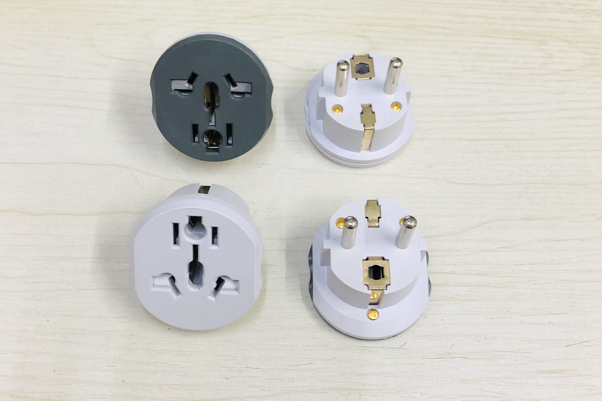 德标转换插头16a电源适配器欧规4.8mm转接头2500w德标转换插座头