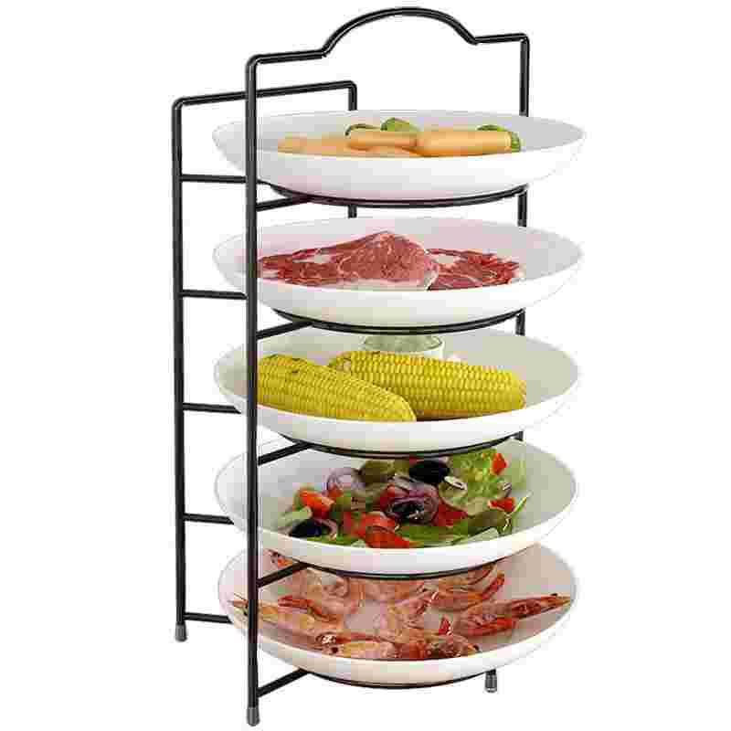 厨房备餐盘置物架台面多层菜架子备餐架壁挂免打孔厨房备菜盘架