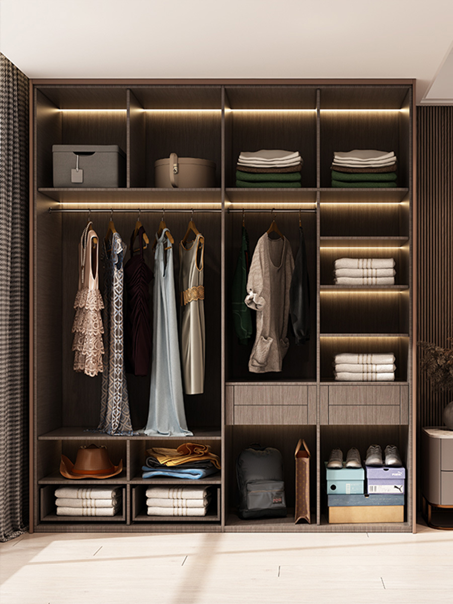 全屋衣柜整体衣橱定 做衣帽间简约现代卧室开放式定 做