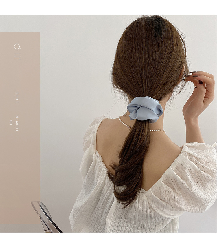 韩国纯色绸布橡皮筋发圈女大肠圈头绳2021年新款简约气质扎马尾