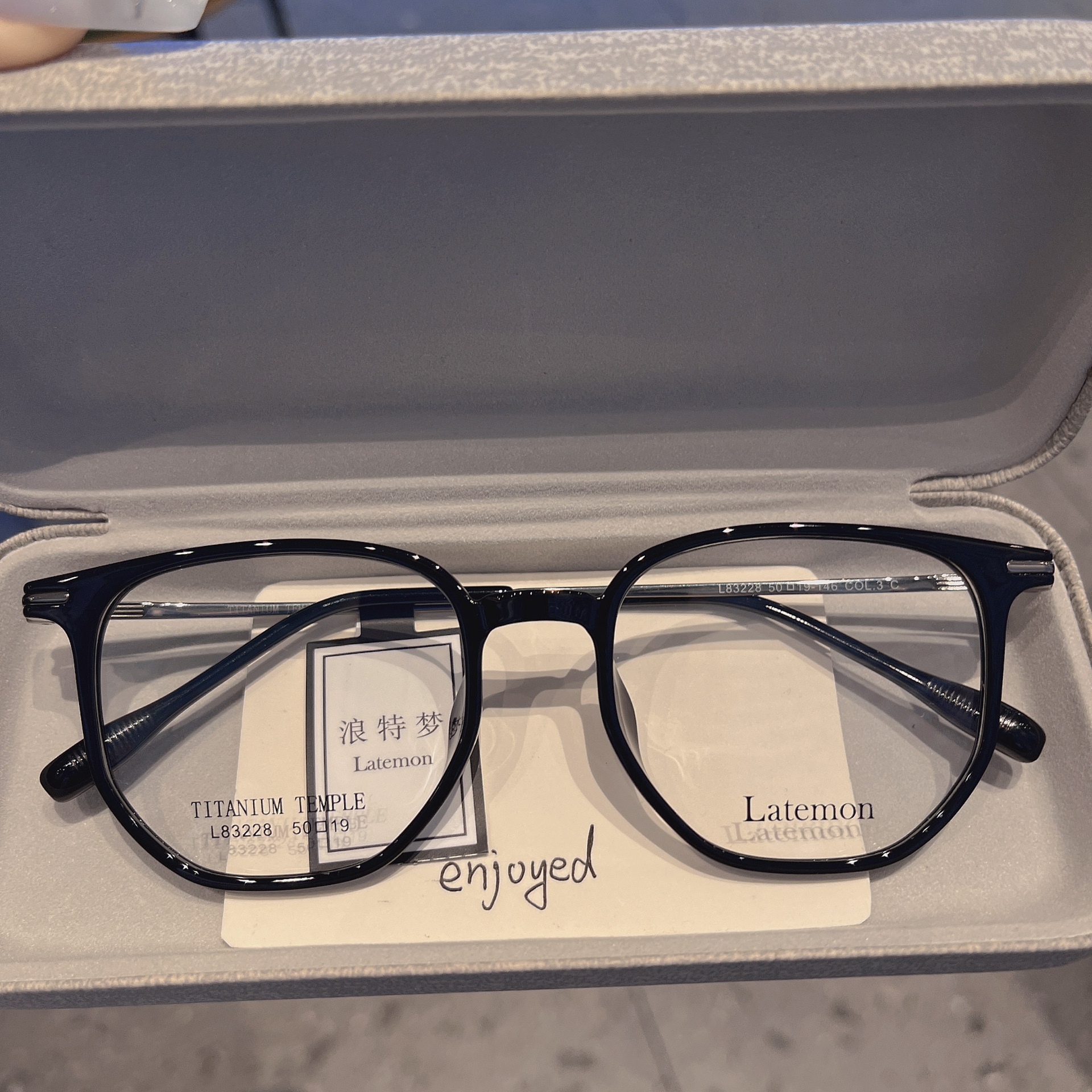 超轻纯钛浪牌镜架女款多边形近视眼镜框可配度数透明镜架中小框50