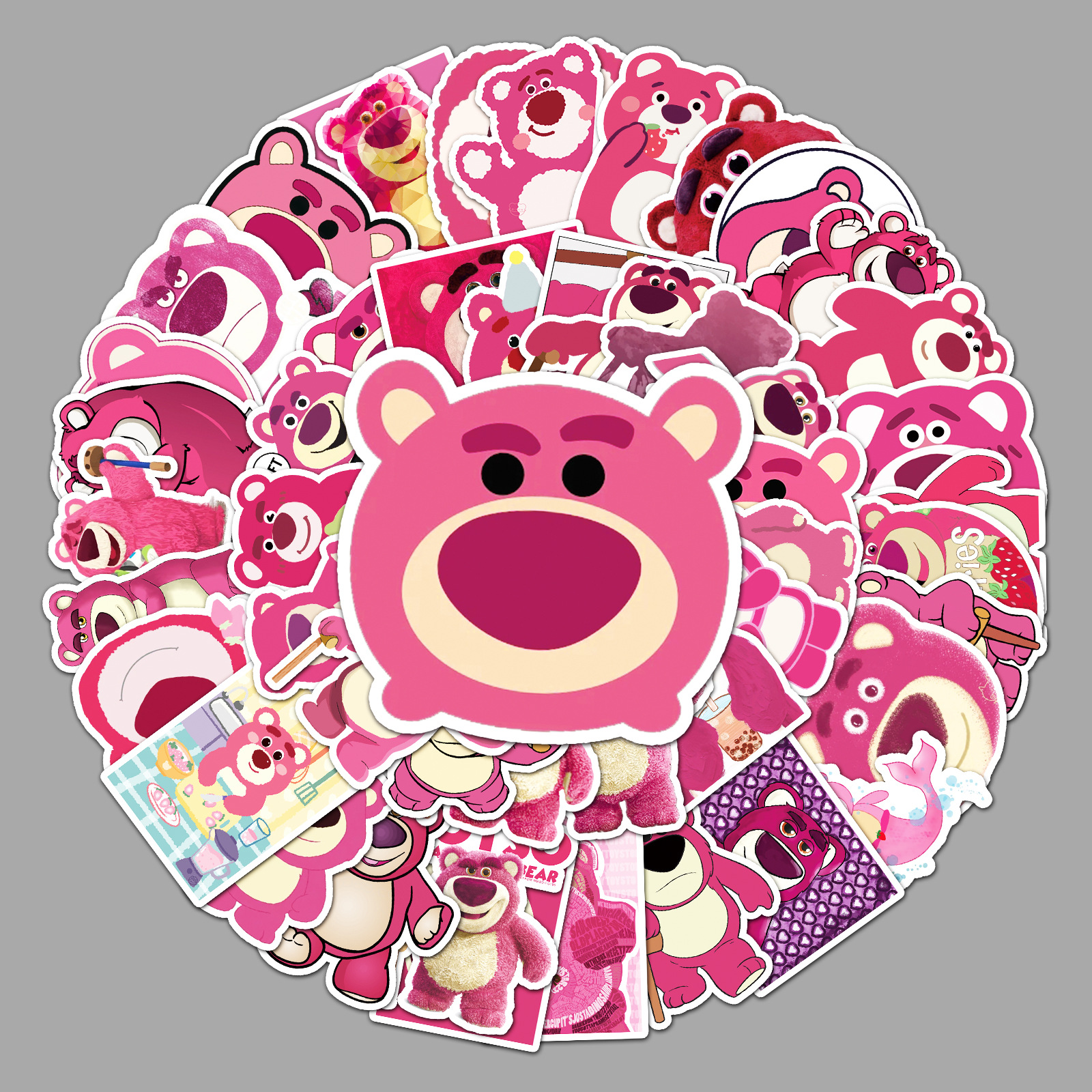 50张草莓熊行李箱贴纸创意潮流涂鸦贴纸 笔记本电脑汽车外贸装饰-阿里