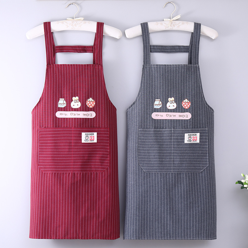 Cotton Apron Factory Fashion Household Kitchen Adult Sleeveless Oil-Proof Apron Can Be Customized Printed Advertising Apron Wholesale