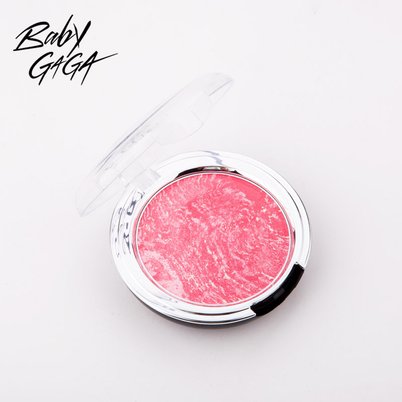 [B51] Baby Gaga Soft Yarn Face Shaping Baking Blush Rouge Baked Powder Pink Smooth Delicate Brightening Skin Color