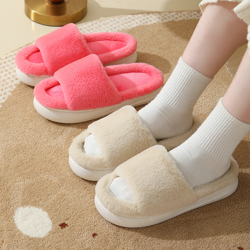 2023棉拖鞋女冬踩屎感居家室内保暖防滑可爱春秋情侣毛毛拖鞋批发