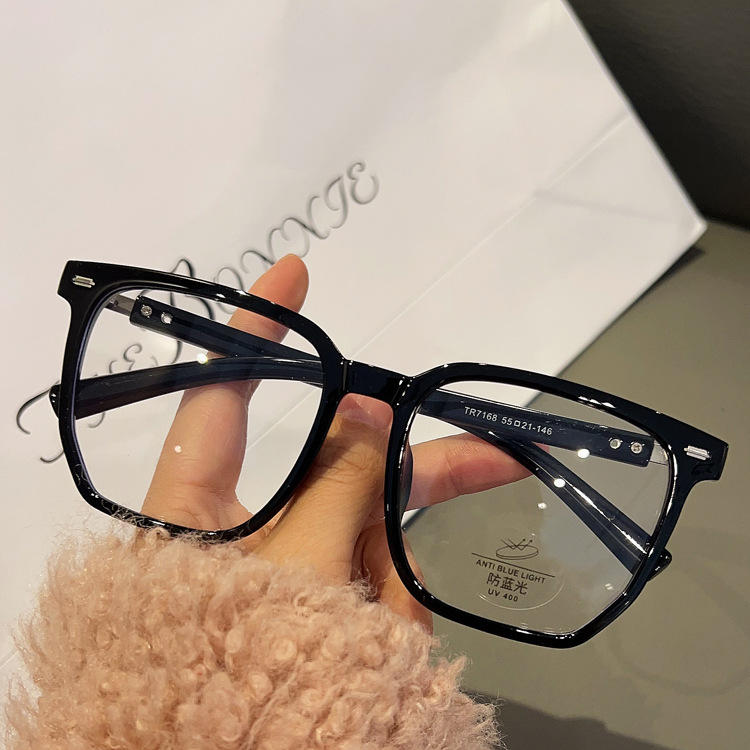 Ultra-Light Wood Grain Glasses Large Frame Myopia with Degrees Men and Women Same Style to Make Big Face Thin-Looked Retro Glasses Frame Fashion