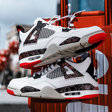 春季新款aj4公牛黑红电母小白水泥男女款黑色时尚运动篮球高帮