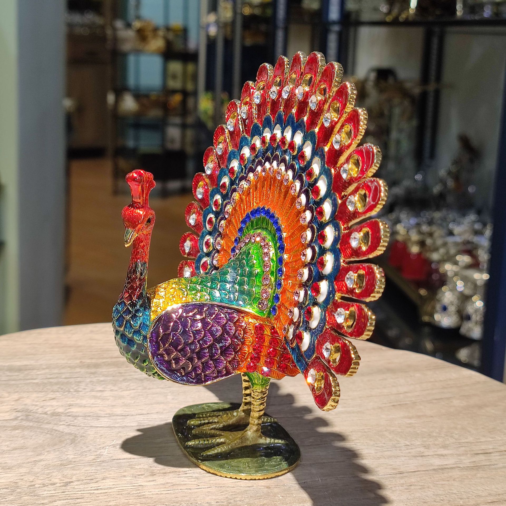 热卖款 金属工艺品 孔雀开屏ab335价格实惠做工精美家居创意摆件