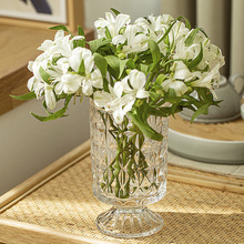 花瓶摆件客厅插花玻璃复古水晶法式感鲜花水养玫瑰餐桌小