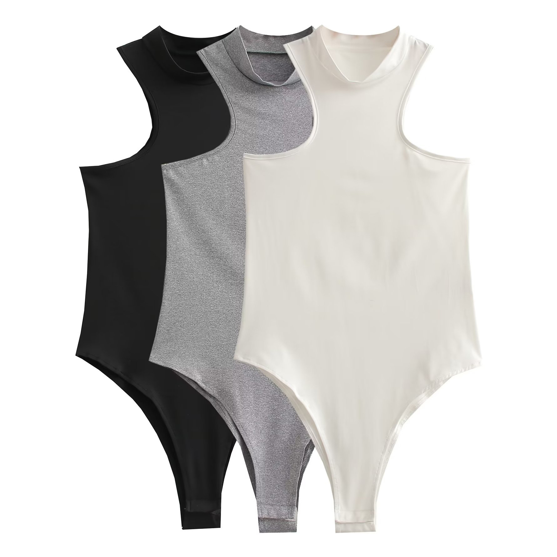 性感纯色无袖修身连体衣女2023夏季欧美跨境新款女装t恤上衣-阿里巴巴