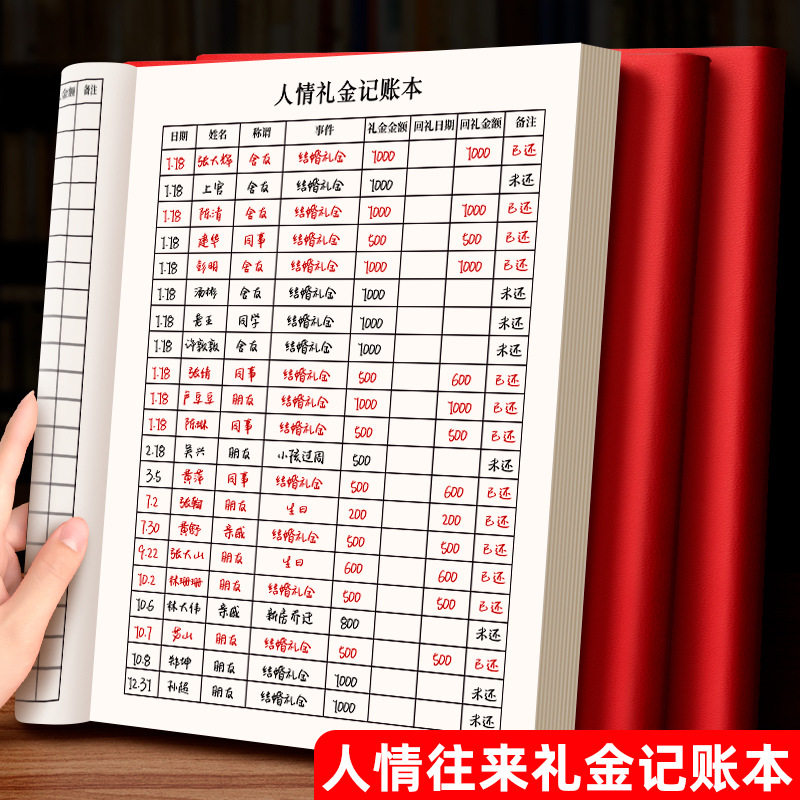 记账本人情往来礼金记账簿人情世故结婚随礼喜事记录本2024新款加