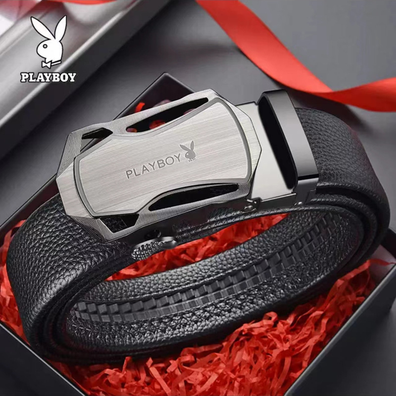 花花公子皮带男士自动扣百搭腰带新款礼盒牛皮潮流裤带-阿里巴巴