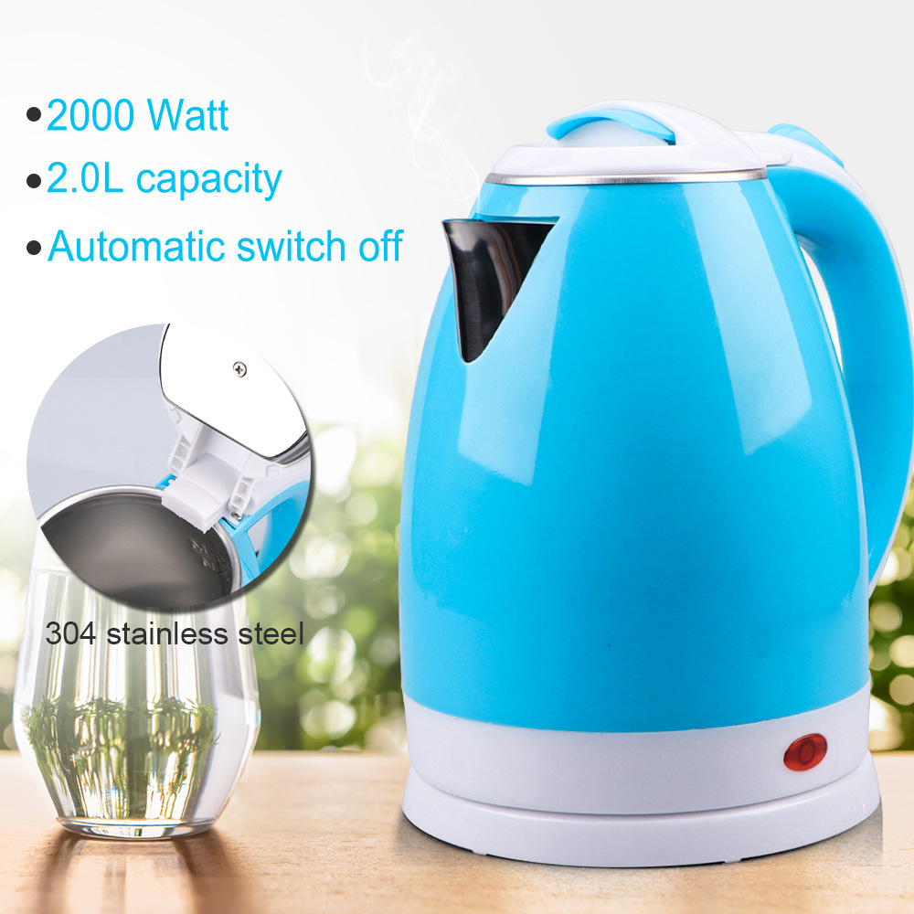 European Standard Glue-Coated Electric Kettle Automatic Power off Electric Kettle Stainless Steel Household Kettle 2.l