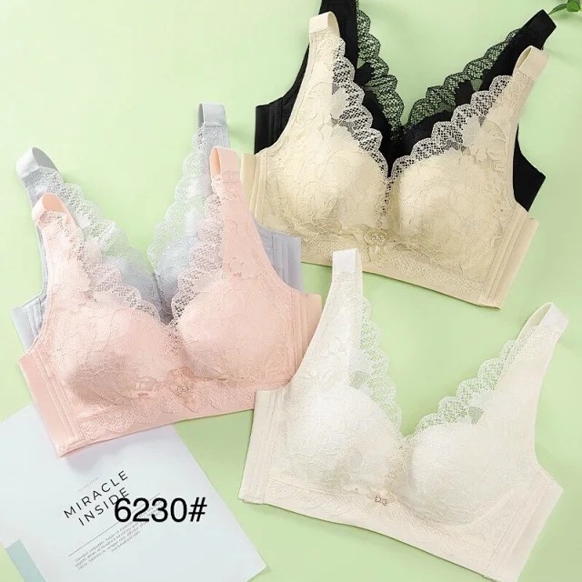 蚕丝6230无磁莫代尔内衣聚拢集中中薄b杯34-40四排扣文胸尾货批发