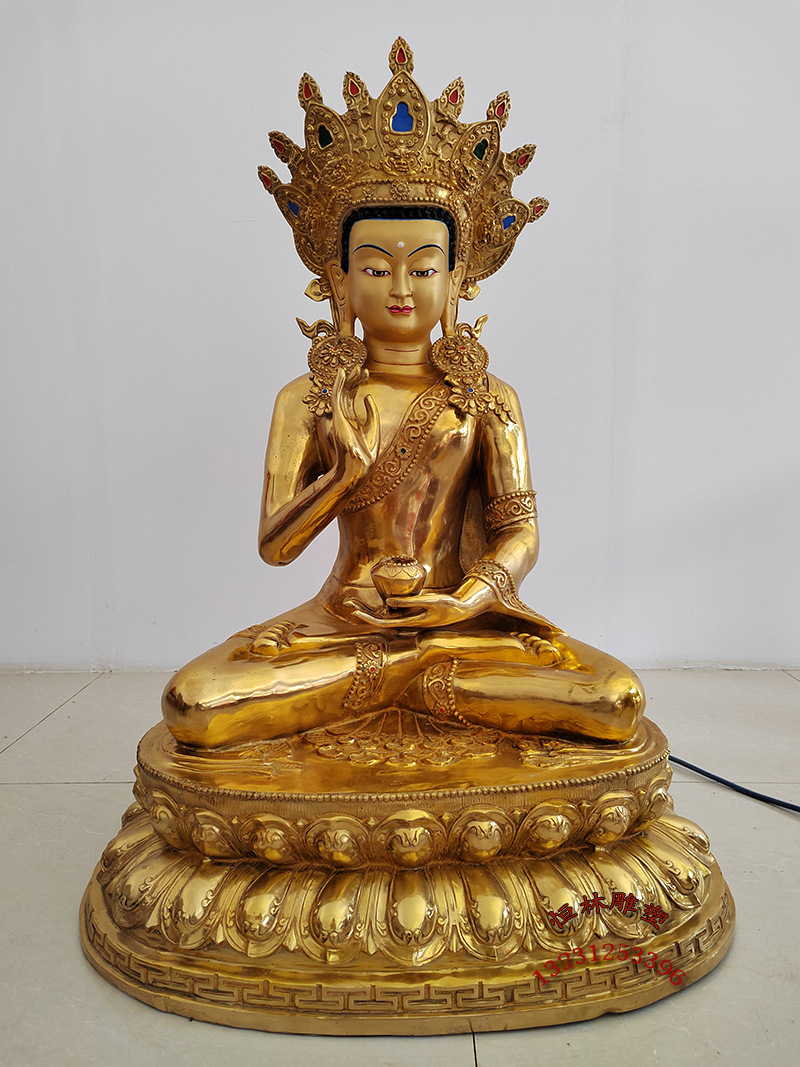 不空成就佛佛像纯铜铸造大型藏传寺庙黄铜一米五方佛密宗铜像摆件