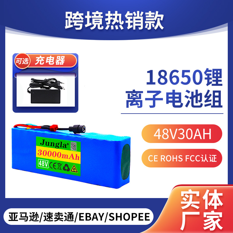 电动自行车电池 48v锂电池30Ah13串3并+充电器18650锂离子电池组