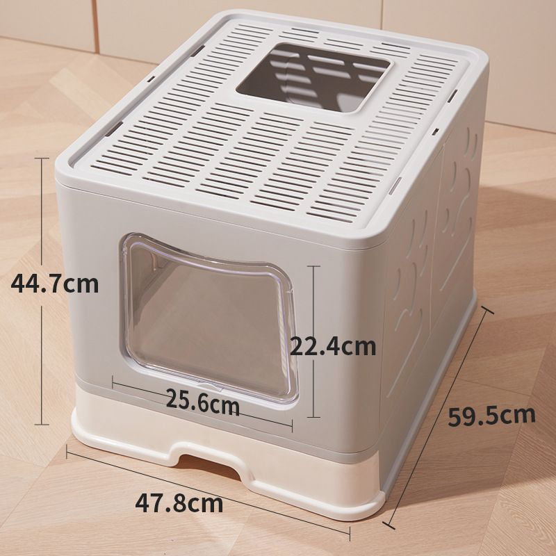 Foldable Drawer Oversized Litter Box Upgraded plus-Sized Top-in Litter Box Oversized Cat Toilet