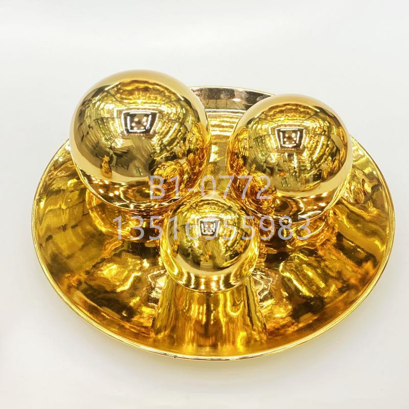 jinbao vase factory wholesale modern simple gold-plated craft decoration round ball pear apple decorations