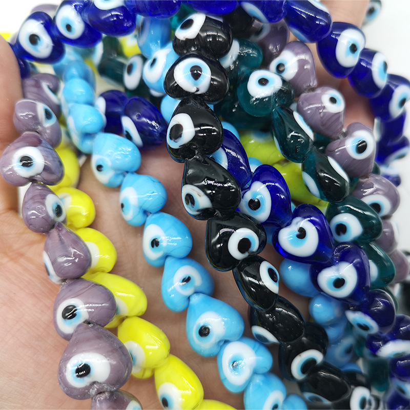 彩色琉璃珠子琉璃鱼眼串珠材料diy恶魔之眼项链手环饰品配件散珠