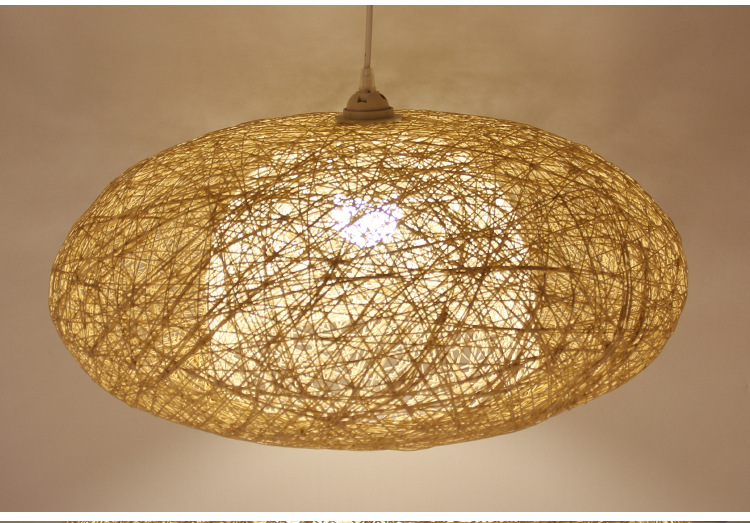 中式餐厅饭店火锅店茶楼阳台灯笼榻榻米草编藤编装饰吊灯麻球吊灯
