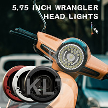 KLT新款高亮摩托车LED电动三轮车远近光前置灯5.75英寸越野车改装