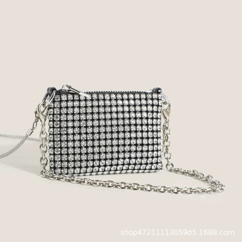 Rhinestone Bag New Trendy over Crystal Bag Mini Square Bag This Year's Popular Small Bag Women's Lipstick Bag