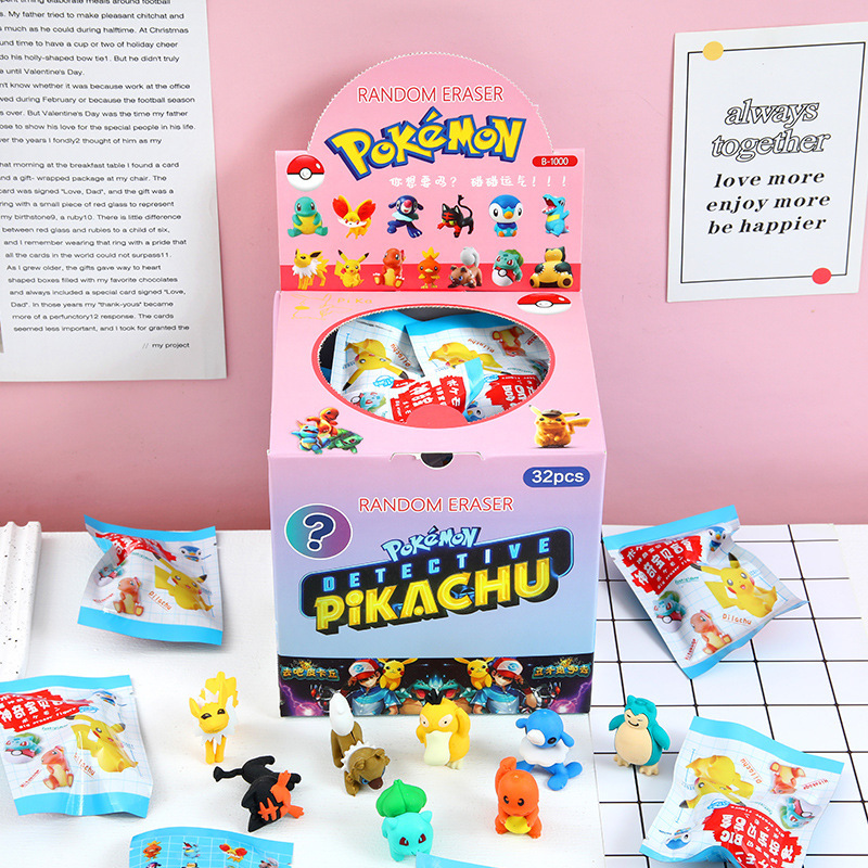 32-Piece Sanrio Magic Baby Blind Bag Pikachu Pet Elf Detachable Assembly Eraser Wholesale