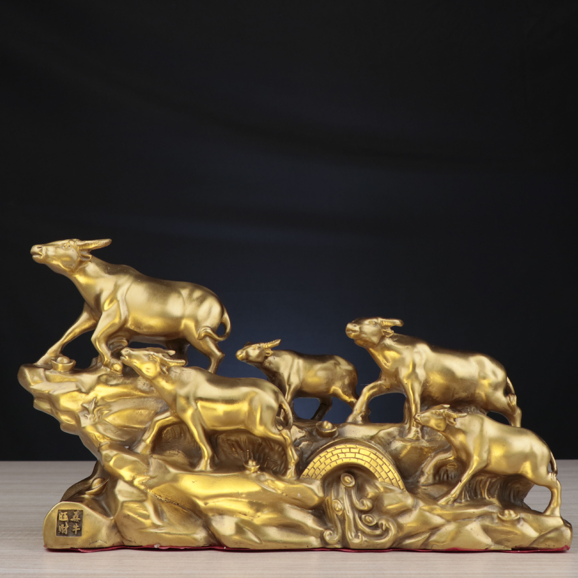 杨铜记厂家批发  五牛图 家居办公室铜牛金属摆件 纯铜牛 五牛