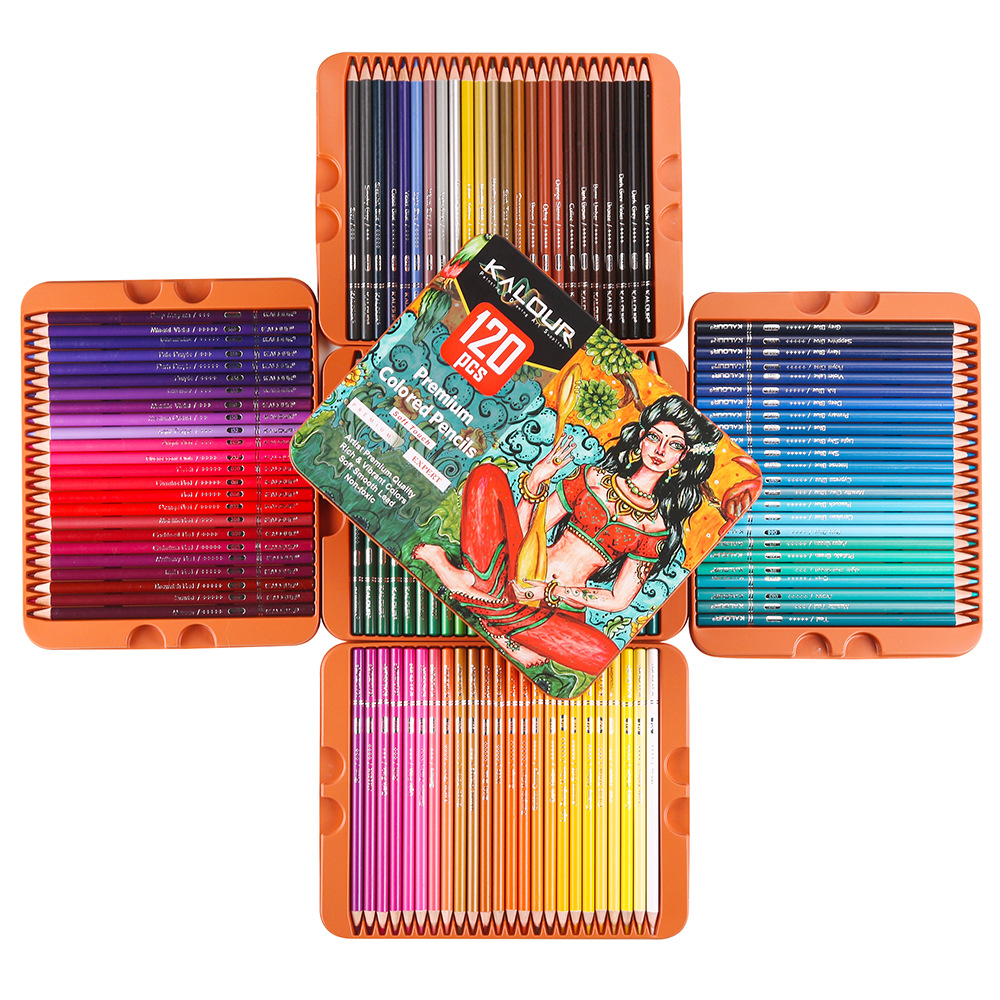 Cross-Border Hot Selling 120 Color Oily Colored Pencil Hand-Painted Graffiti Coloring Color Lead Suit Drawing Pencil