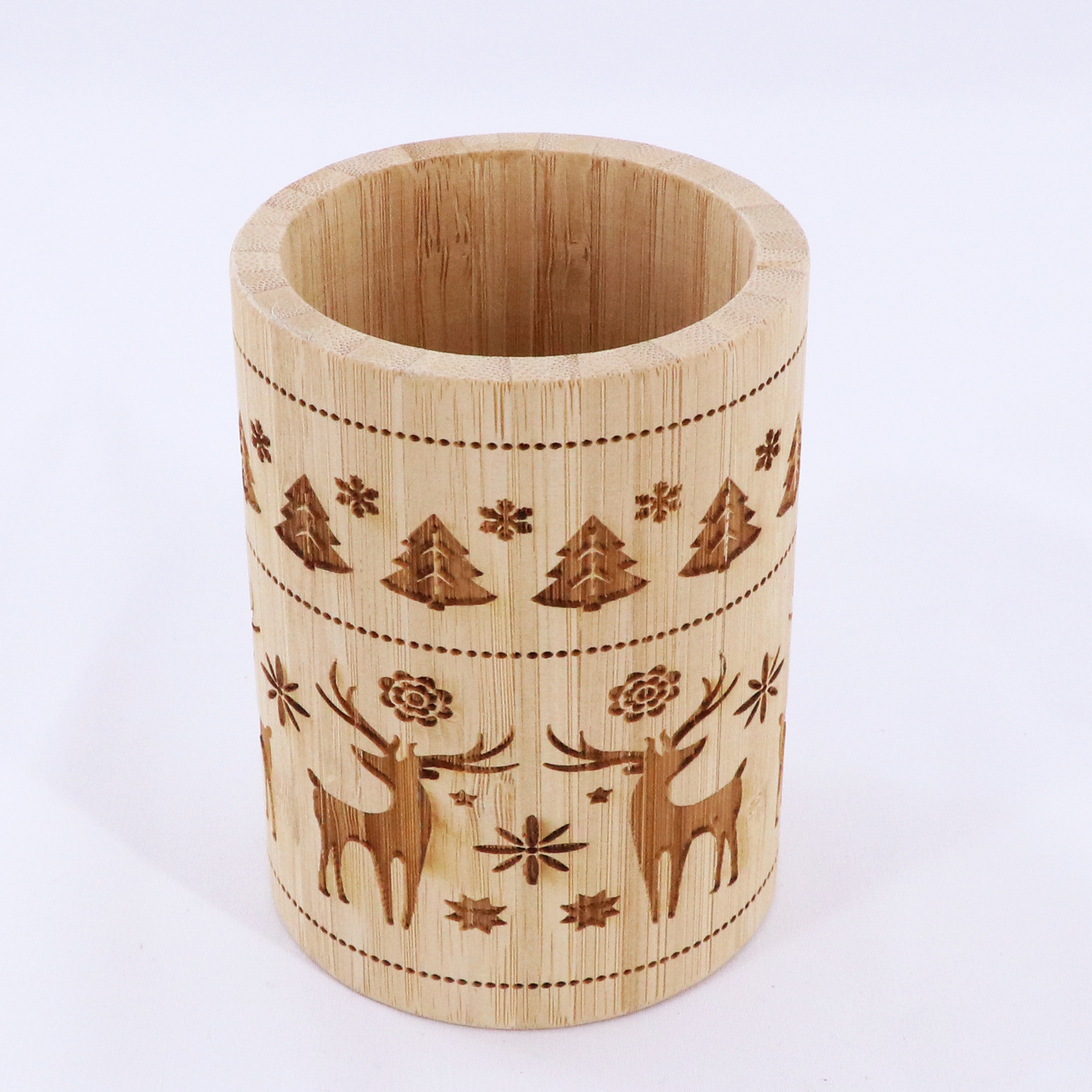 学生竹制笔筒 天然竹制笔筒 镭射logo浮雕竹筒竹子茶叶罐创意竹筒