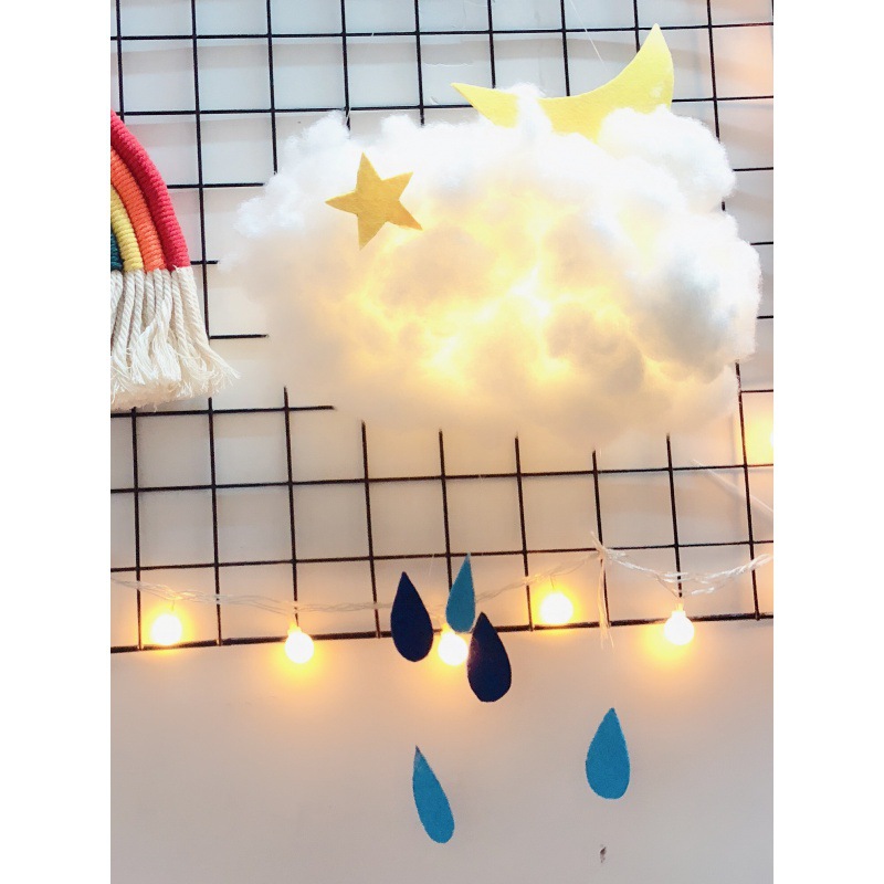 ins少女心小夜灯 做个东西棉花空中吊饰房间装饰diy材料包