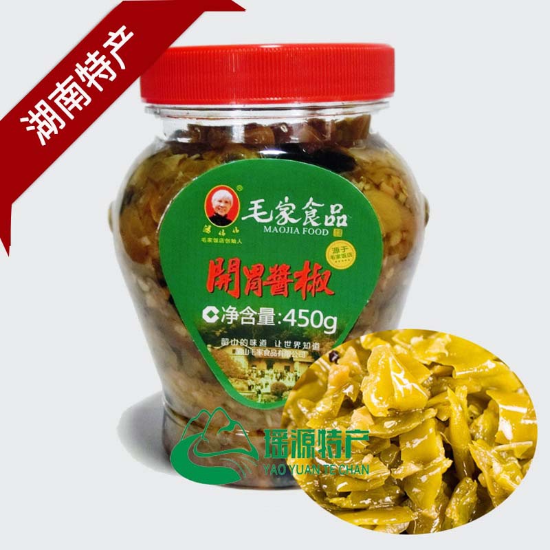 湖南特产批发 韶山毛家饭店酱椒剁辣椒450g 蒸鱼头辣椒酱