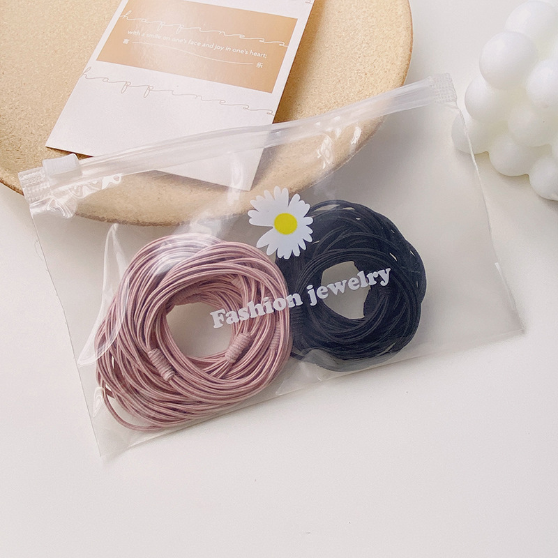 20 PCs Hair Elastic Band Hair Bands Simple Korean Head Rope Headband Leather Case Female Highly Elastic Hair Rope Hair Accessories