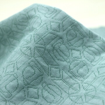 全棉色织双面提花布连接布针织布足球几何色织提花双面布服装面料