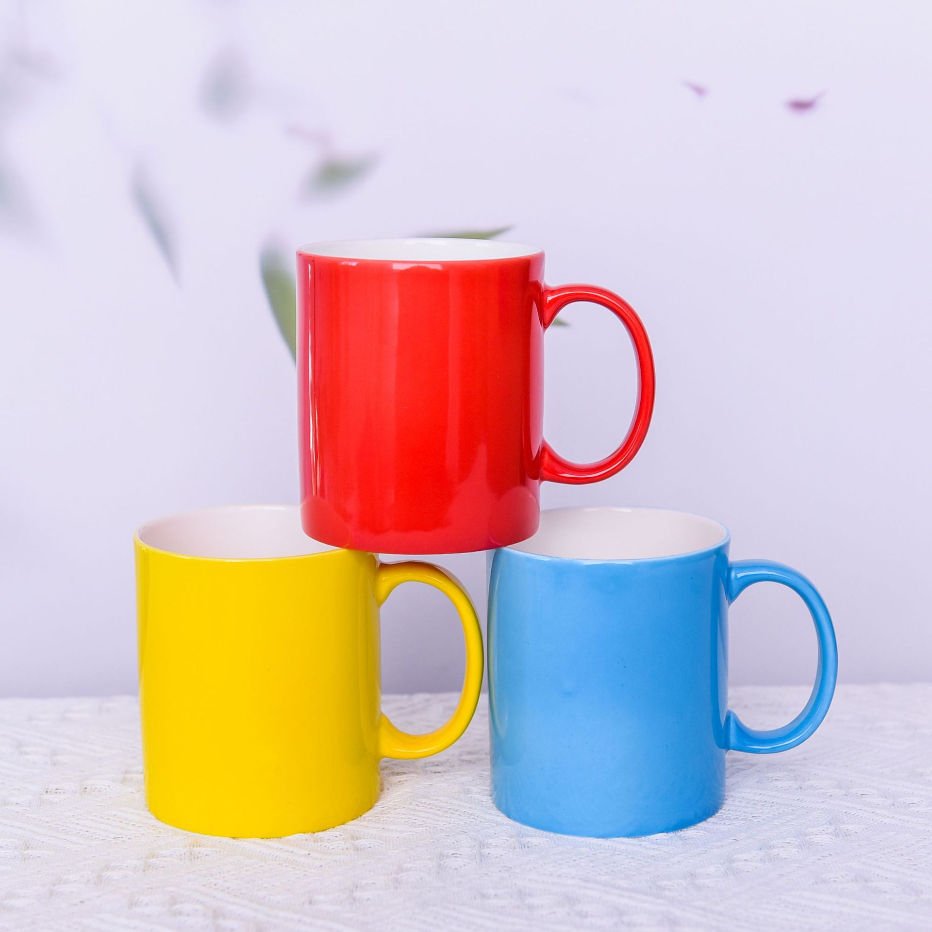 直身陶瓷色釉彩色水杯创意礼品日用杯子公司宣传用杯骨瓷马克杯