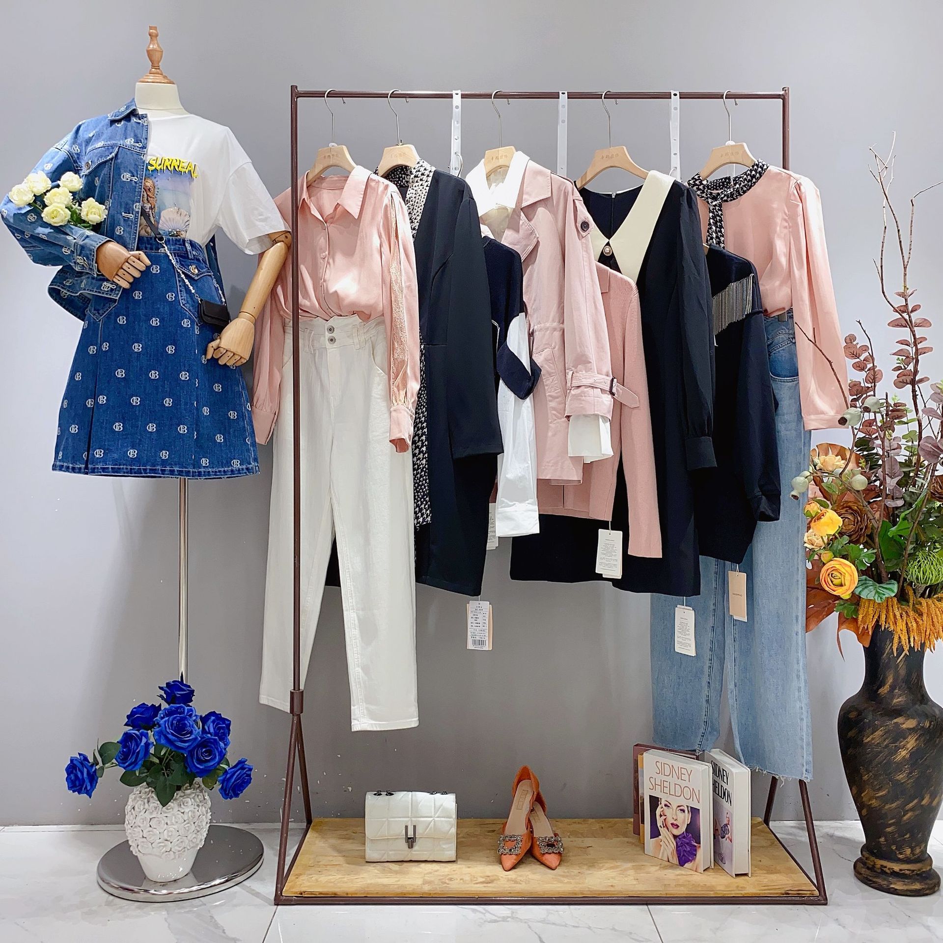 哥邦春品牌女装批发专柜撤柜货源商场高端大牌剪标广州十三行女装