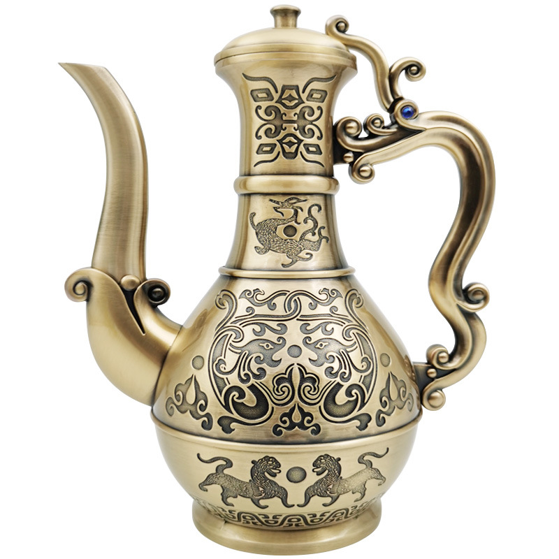 现货批发青铜黄酒壶个性酒壶复古家用酒杯仿古铜器创意婚庆白酒具