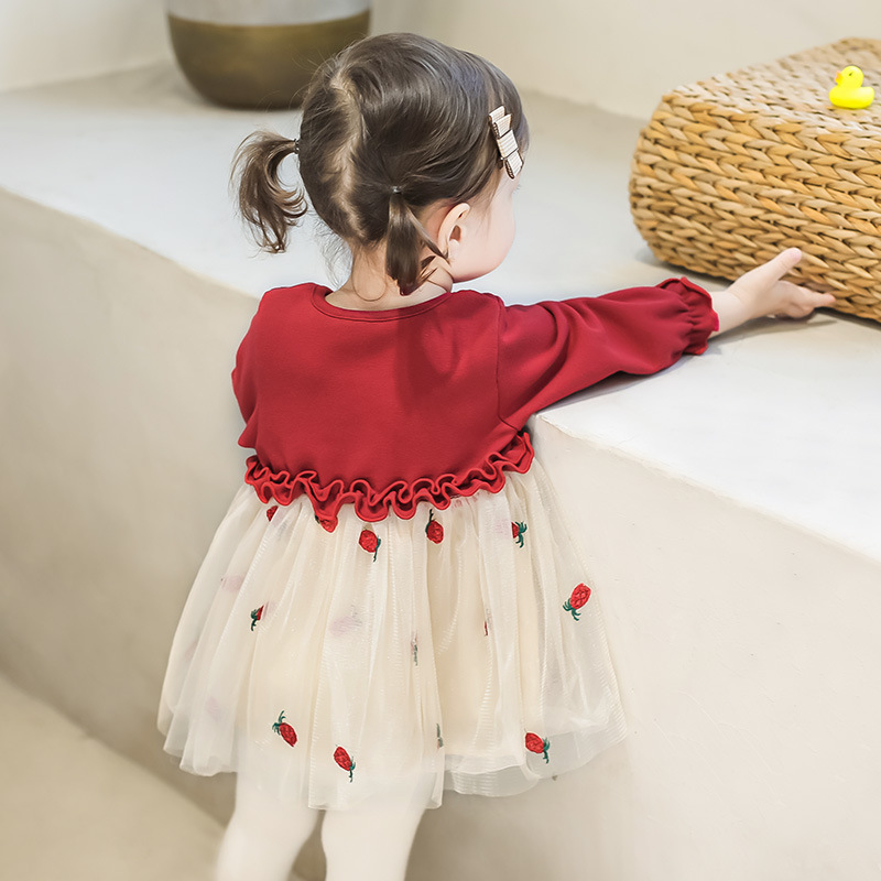 Baby Girl Princess Dress Spring and Autumn New Spring Dress 3-Year-Old Girl's Dress Gauze Skirt 1-Year-Old Baby Fashionable Skirt