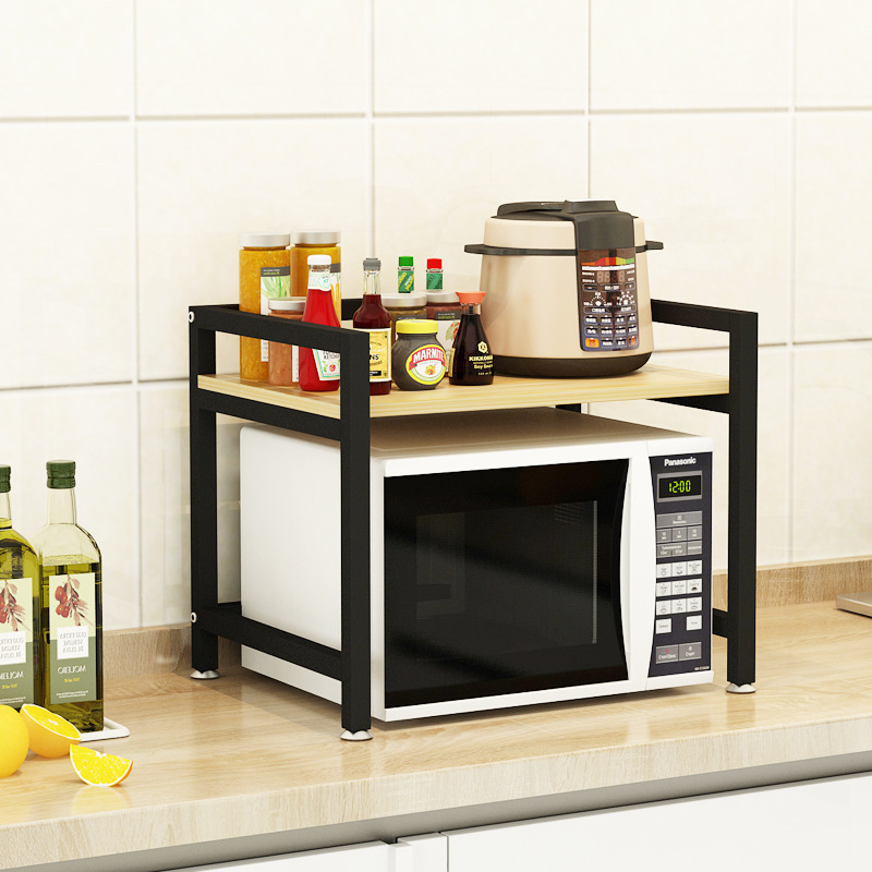 微波炉置物架双层家用烤箱储物架桌面厨房收纳架免打孔调料架锅架