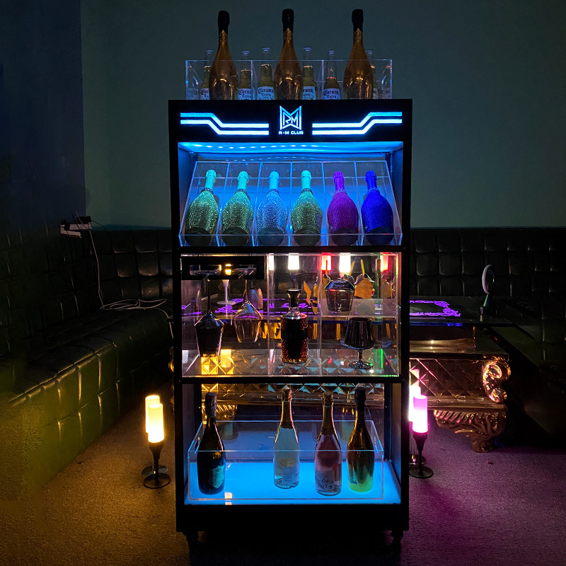 led发光酒座酒吧ktv夜场洋酒香槟展示柜洋酒架酒柜logo批发直销