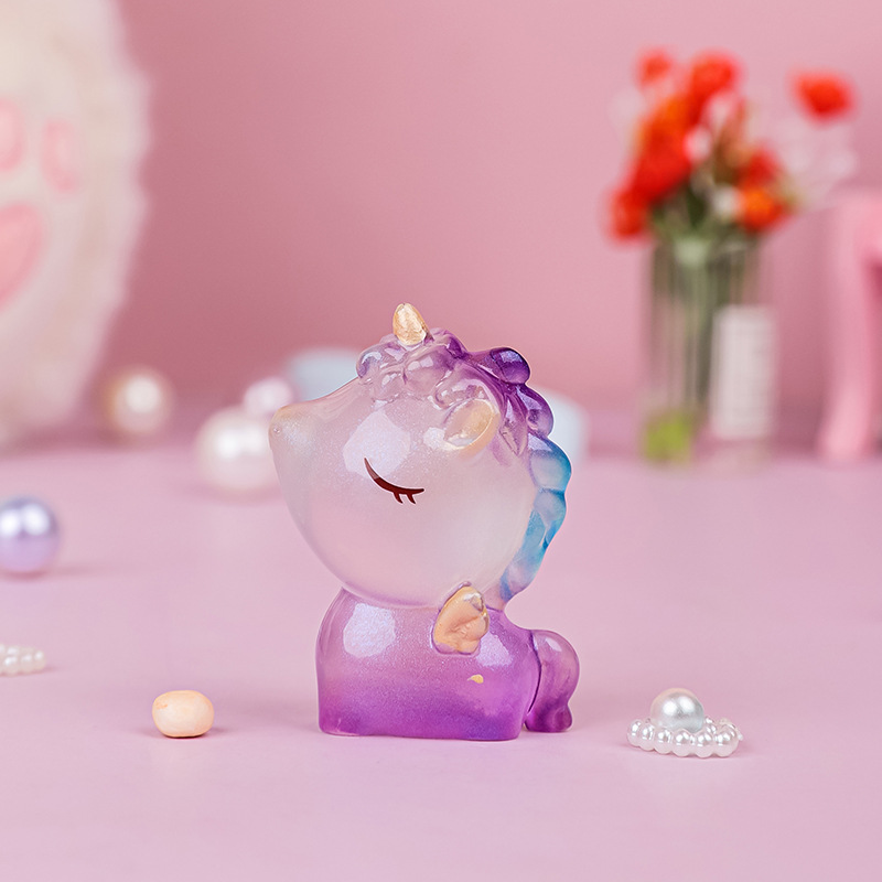 Half Sugar Cute Girl Heart Cute Mini Luminous Unicorn Deer Decoration Creative Desktop and Car-Mounted Decoration