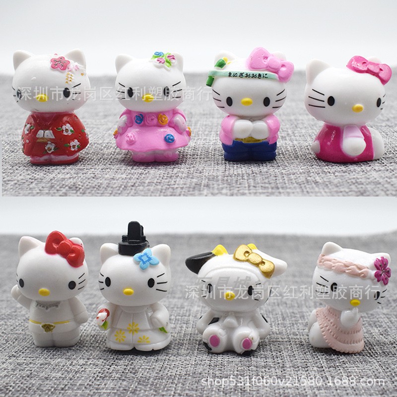 高品质8款kt帝猫可爱迷你猫手办人偶公仔塑胶玩具蛋糕装饰摆件