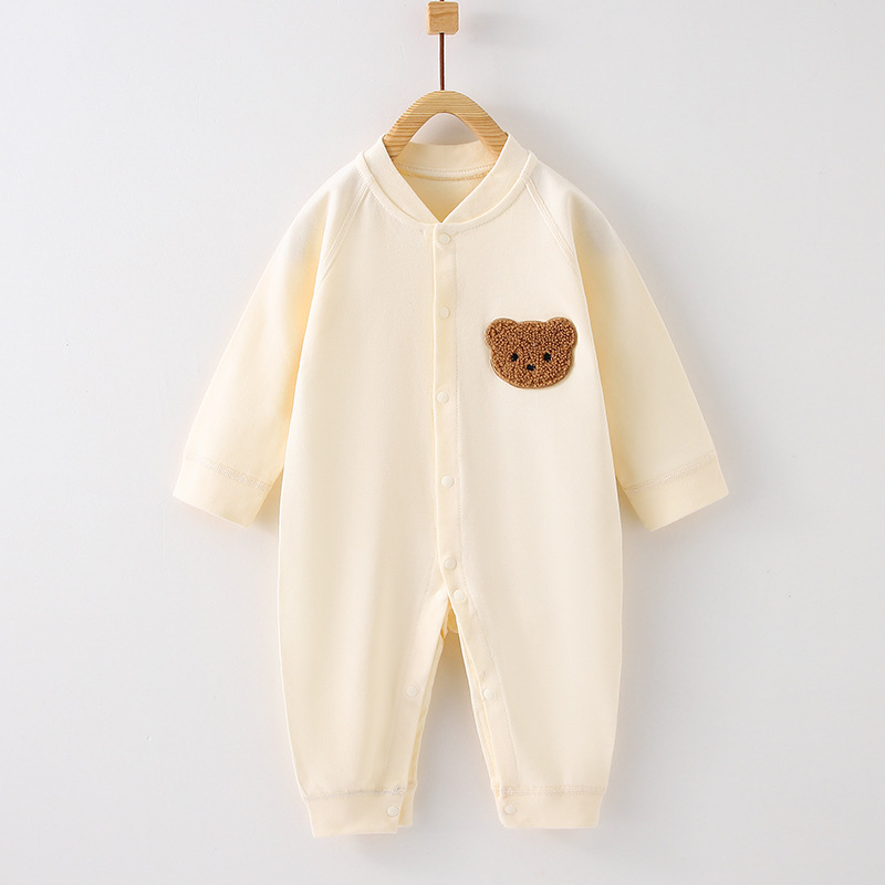 Spring and Autumn New Baby Jumpsuit Long-Sleeved Baby Romper Cotton Bottoming Underwear Newborn Romper Boneless Pajamas Baby Clothes